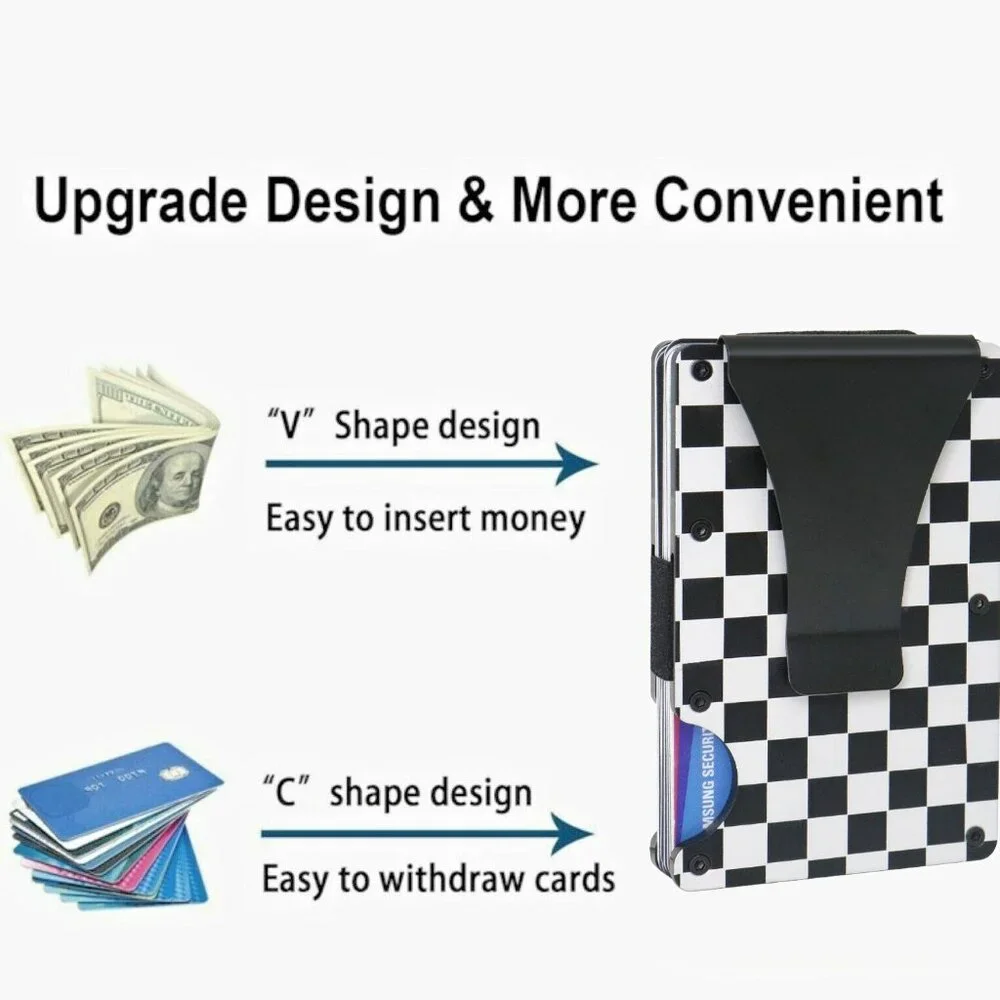 Men's RFID Blocking Minimalist Slim Money Clip Card Holder 2 Pack
